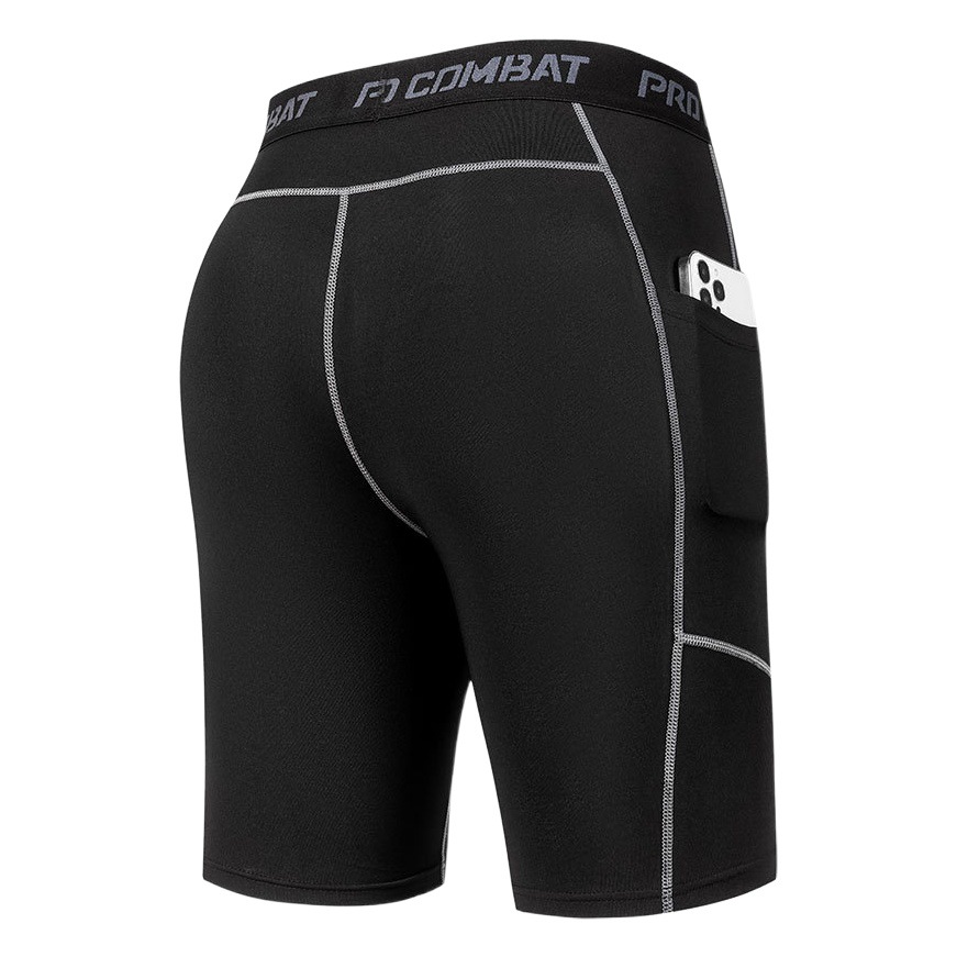 Cross-border Sports Fitness Pants Men's Running Sports Tight Stretch Quick-drying Pocket Pants Basketball Training Outdoor Pants