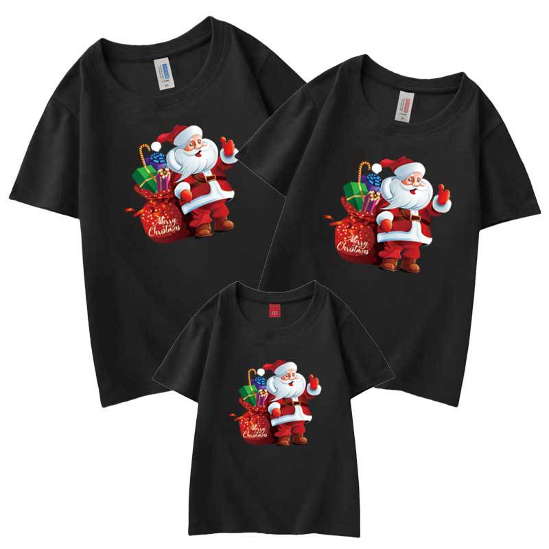 Ropa infantil hijo ropa manga corta Camiseta proveedor de electricidad Navidad Año Nuevo foto de la familia un regalo de Navidad