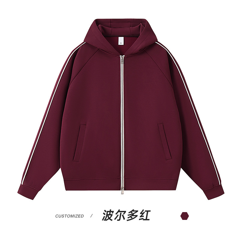 400g重磅液态棉潮牌落肩宽松插肩袖开衫外套秋冬连帽拉链男女卫衣|undefined