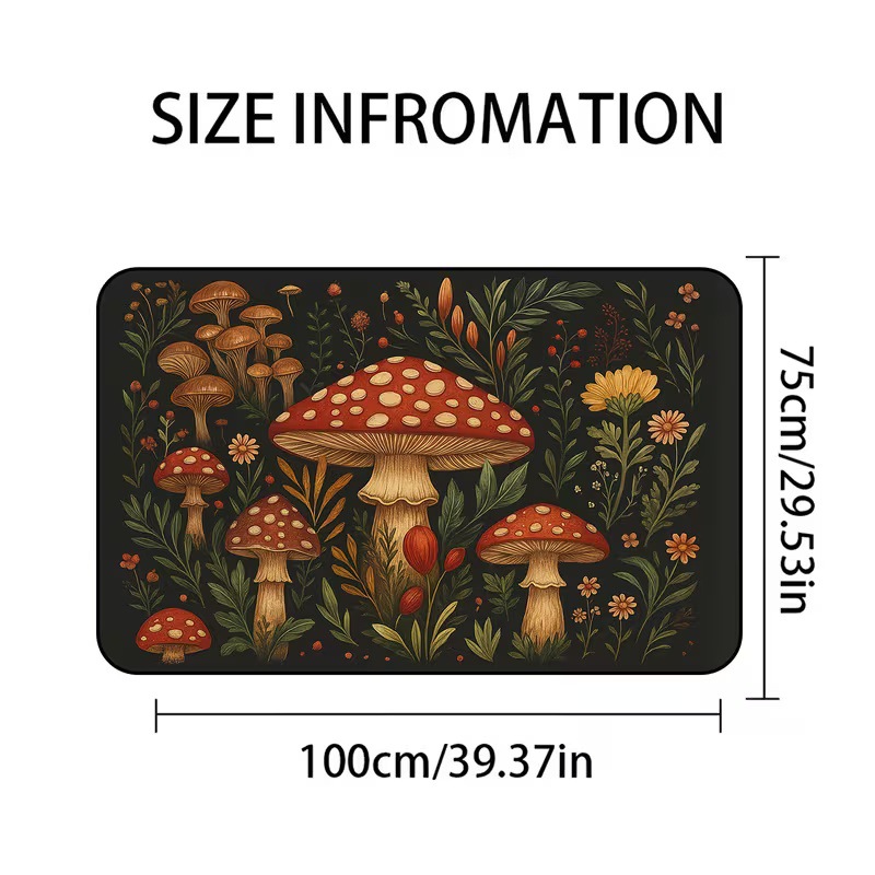 Cross-Border Square Rubber Floor Mat for Car Trunk with Cartoon Cat, Dog, and Mushroom Designs, Foldable, Machine Washable, Printed