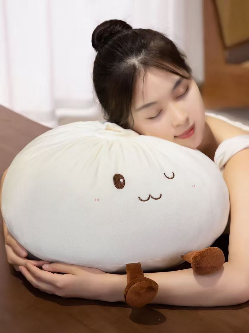 Creative Soft Bun-Shaped Plush Toy Pillow, Large Bun Doll, Home Lazy Pillow Cushion