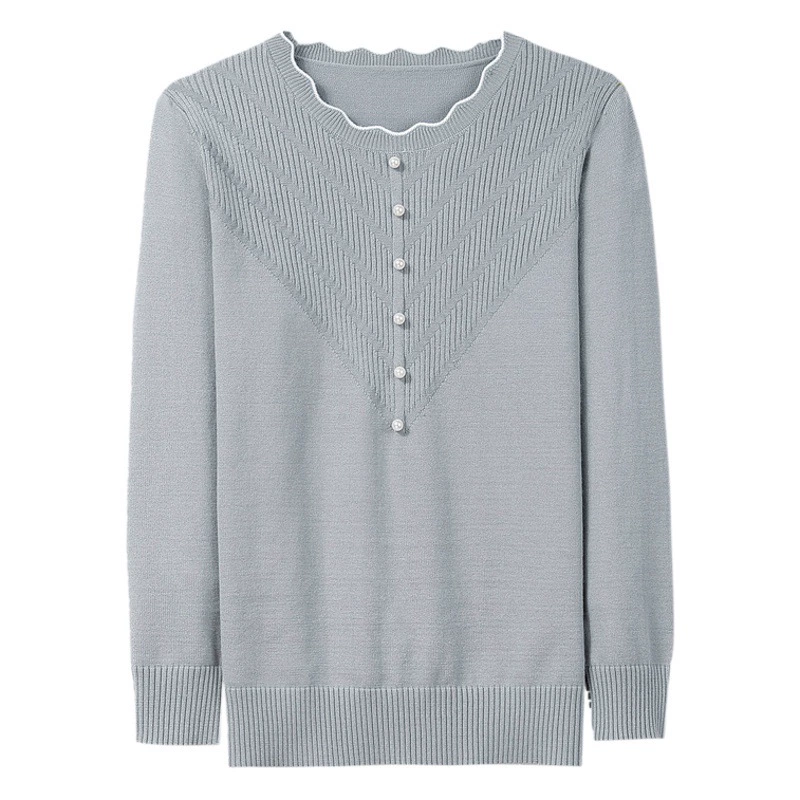 Новые осенние трикотажные топы 2025 года для мам, стильные блузки для женщин среднего возраста, модные базовые рубашки для женщин среднего и старшего возраста на весну и осень.