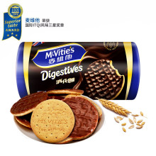 McVitie's麦维他黑巧克力消化饼200克 粗粮饼干进口零食 下午茶点