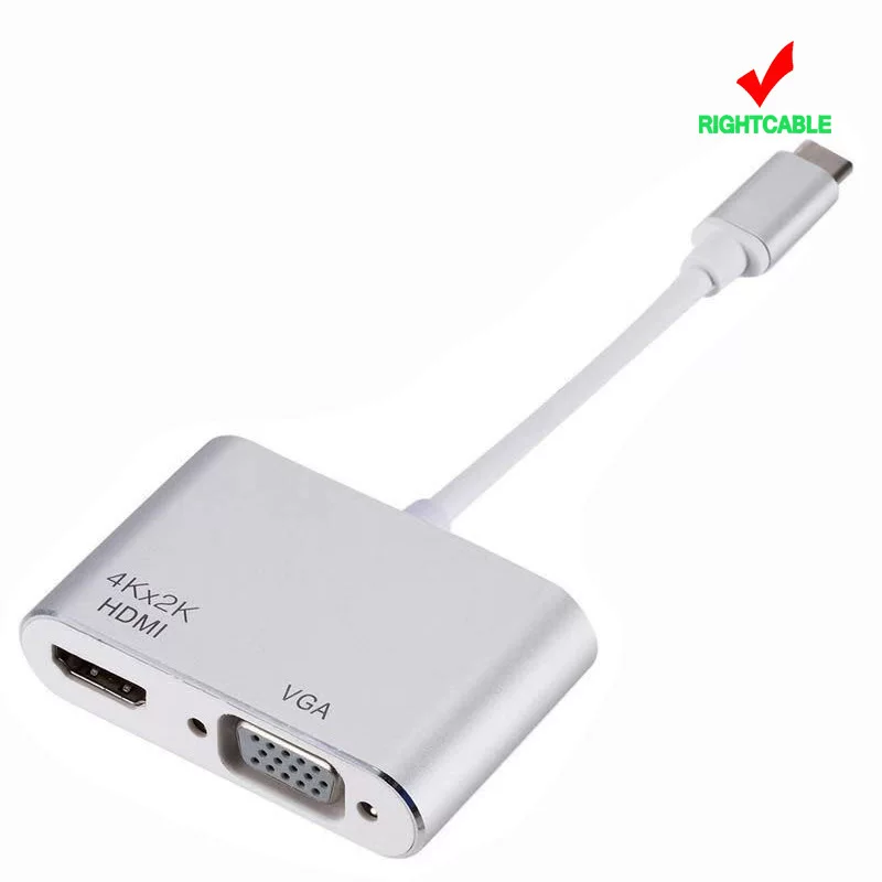 Type-C к HDMI VGA двухвходной USB3.1 к VGA ротор HDMI конвертер поддерживает 4K