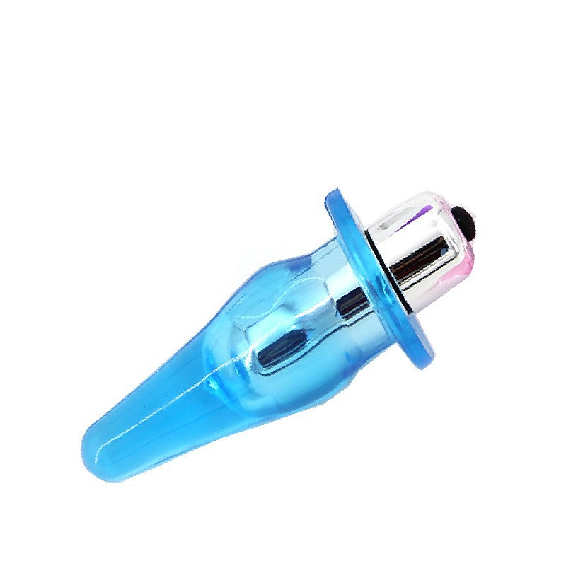 Vibrating Anal Plug with Finger Sleeve Design, TPE, Blue, Adult Unisex — detail image 16