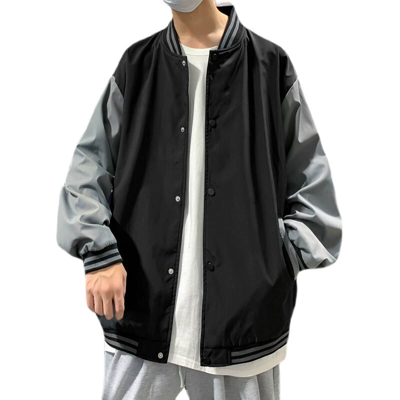 Autumn cardigan, jacket, baseball uniform, for beloved, oversize