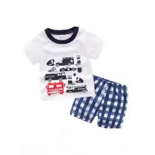 Children's new summer cotton short-sleeve set for boys and girls, large size children two-piece set, one-piece drop shipping children's clothing