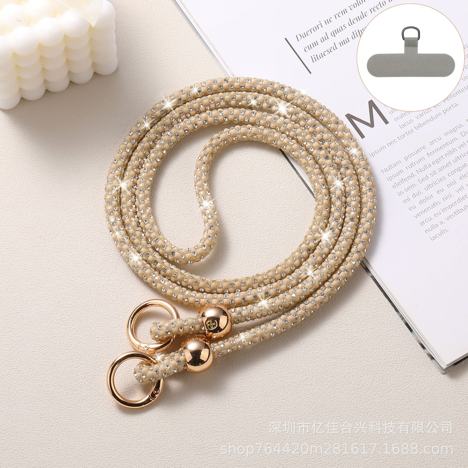 Cuerdas de telefonía móvil de lujo de diamante larga larga colgante de telefonía móvil colgante de hombro colgante de bolso colgante correa de teléfono móvil