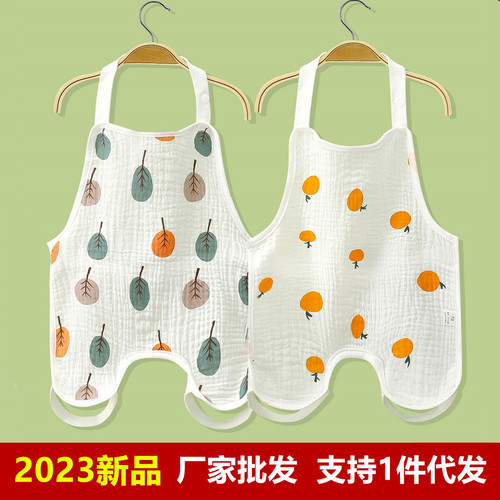 Infant cotton gauze with leg bellyband, newborn belly protector, male and female baby summer thin anti-cold apron one-piece