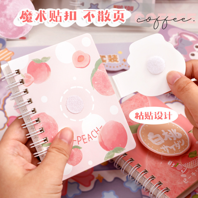 Panda Velcro Pocket Notebook Portable Cartoon Coil Planner Small Notebook for Elementary Students Portable Zhao Zhi Li