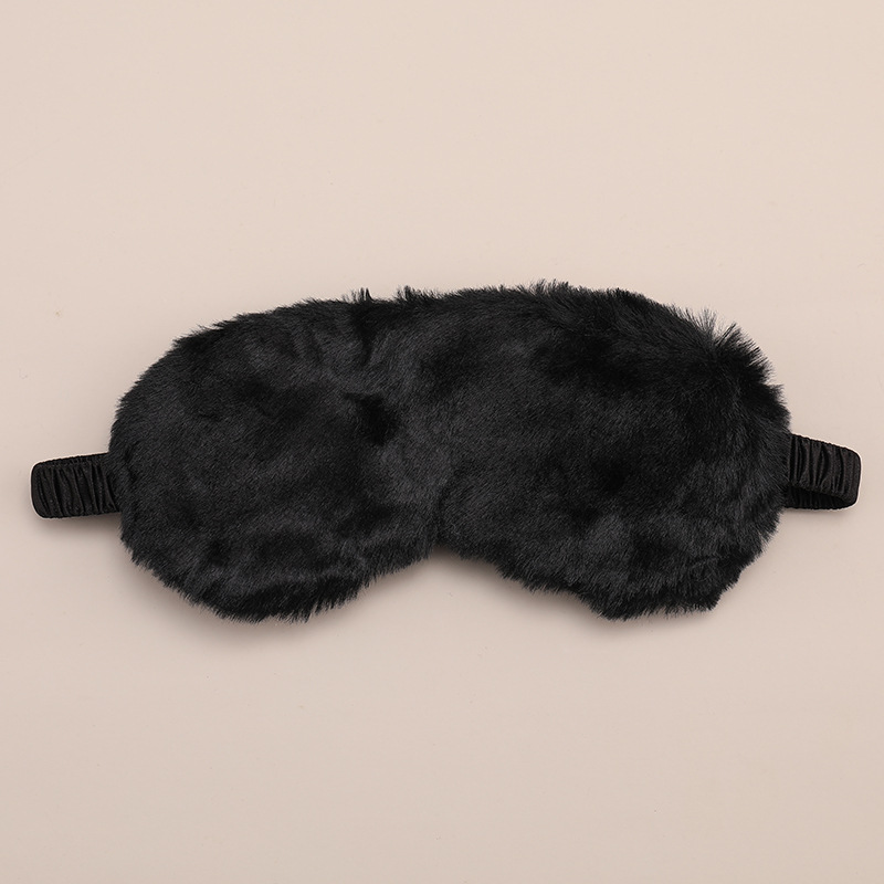 Amazon lindo piel de conejo máscara de ojo de seda artificial al por mayor almuerzo sombreado cómodo sueño transpirable máscara de ojo de felpa