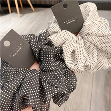 韩国发饰复古网纱小众设计雪纺布艺头花气质发绳头圈波点大肠发圈