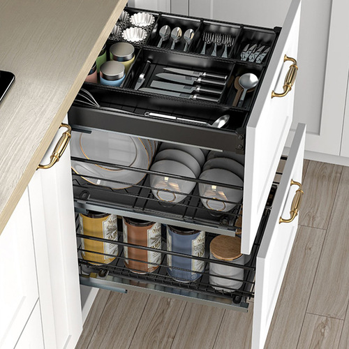 S588300 tool basket 350304 stainless steel three-layer basket 450 kitchen bowl blue 550 drawer type 400 pull bar