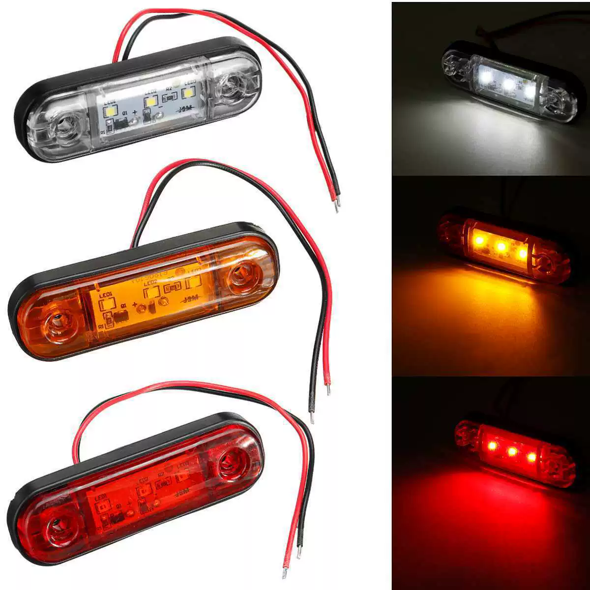 Международный экспорт водонепроницаемый 3LED грузовик боковая подсветка грузовик боковая подсветка грузовая выставка широкая подсветка SRK-043