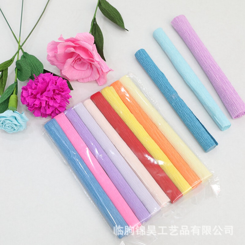 Color crepe paper material kindergarten handmade artificial flower crepe paper curling paper factory straight hair Color crepe paper material kindergarten handmade artificial flower crepe paper curling paper factory straight hair
