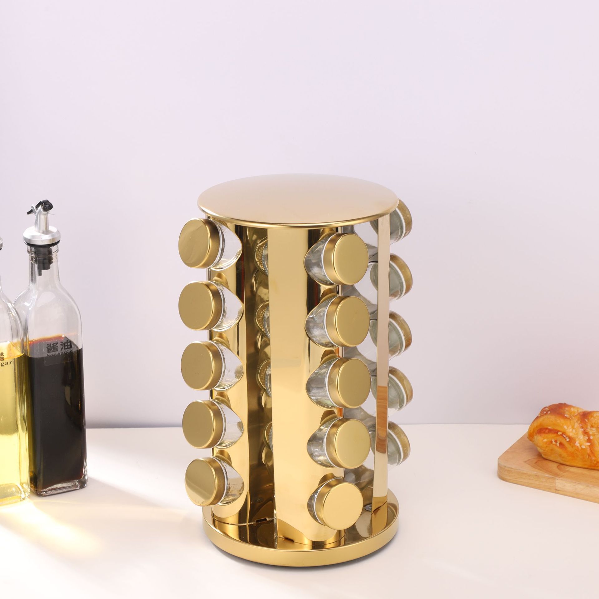 Organizador Giratorio de Especias de Acero Inoxidable 304 para Cocina image 19