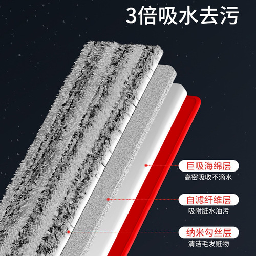[Good Wife-New Flat Mop] 42cm Large Household Mop, Hands-Free Cleaning and Cleaning Mop