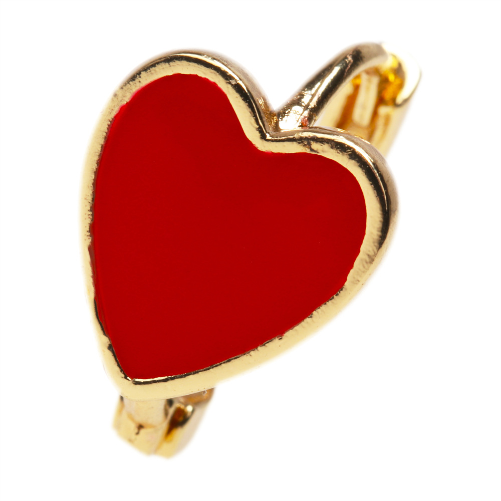 Fashion Dripping Oil Heart-shape Copper Earrings Wholesale display picture 13