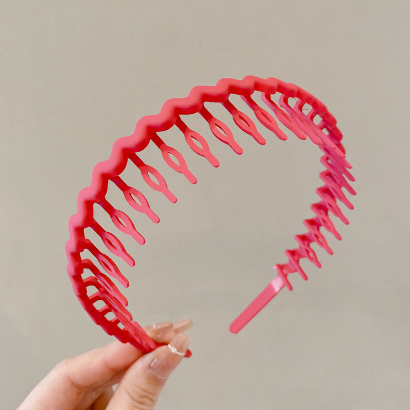 Coreano alto cráneo debe aumentar la altura esponjoso peludo ondulado banda de cabello de doble uso con dientes para mujeres