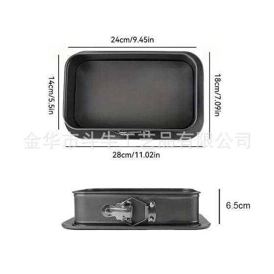 Factory supply carbon steel baking tray square with buckle live bottom FCM non-stick tray cake baking tray removable mold household live