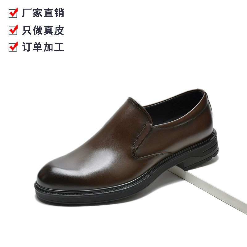 Мужские туфли на заказ от производителя, новые деловые кожаные туфли, слипоны из натуральной кожи (первый слой), повседневные кожаные туфли в корейском стиле