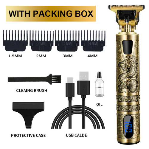 Cross-border razor hairdressing carving push white electric clipper manufacturer wholesale rechargeable retro oil head hair clipper electric clipper