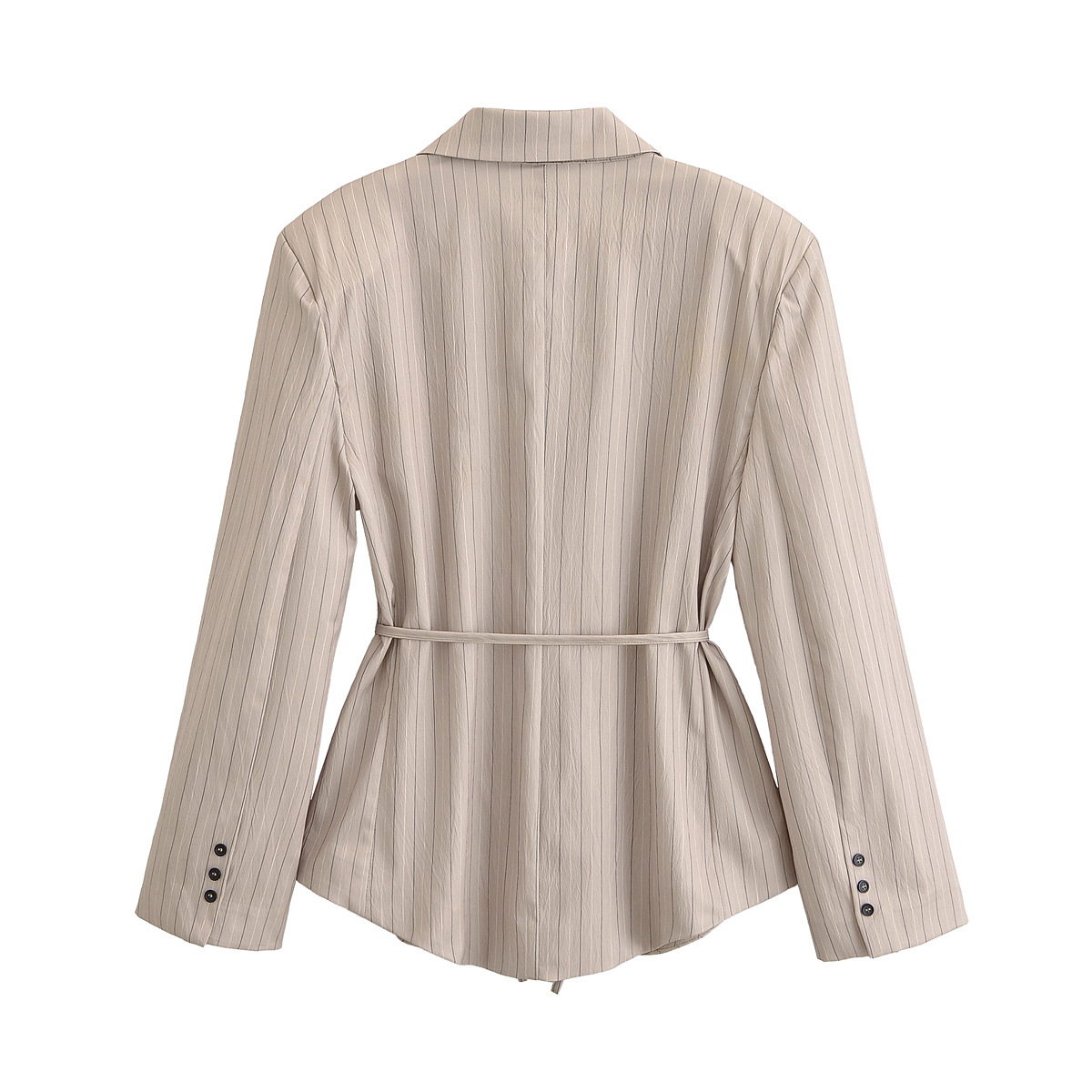 Ensemble tailleur d'été décontracté GraceChic Za pour femme, style européen et américain, coupe cintrée, blazer avec ceinture et mini-short à cravate._voghion.com