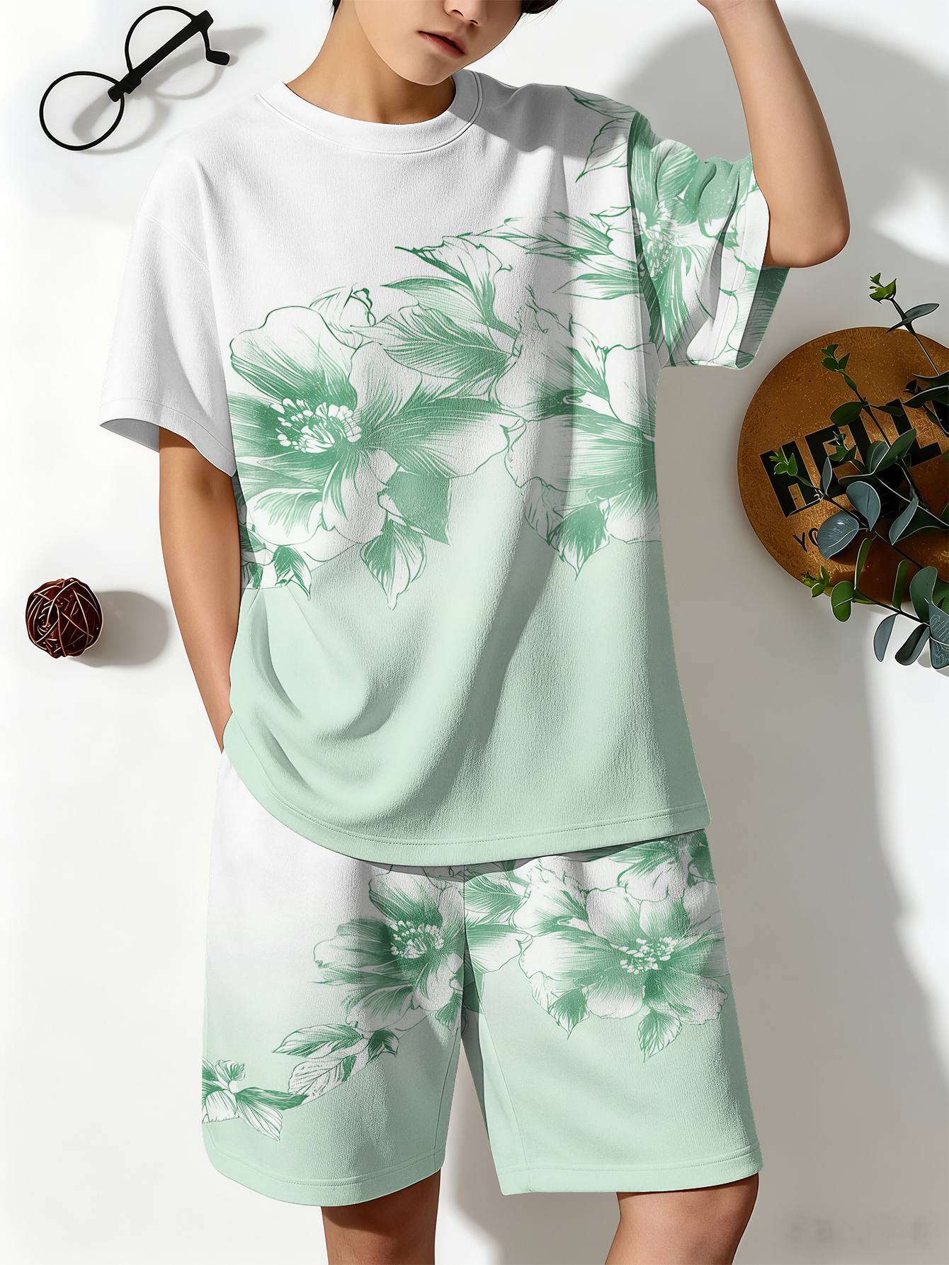 Ensemble t-shirt et short pour garçon avec imprimé 3d_voghion.com