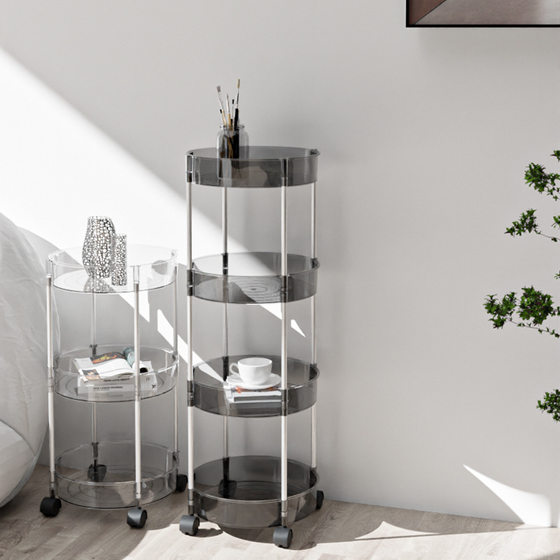 Overflow Purchase Round Kitchen Storage Rack Floor Washbasin Storage Rack Toilet Multi-Layer Movable Wheeled Trolley