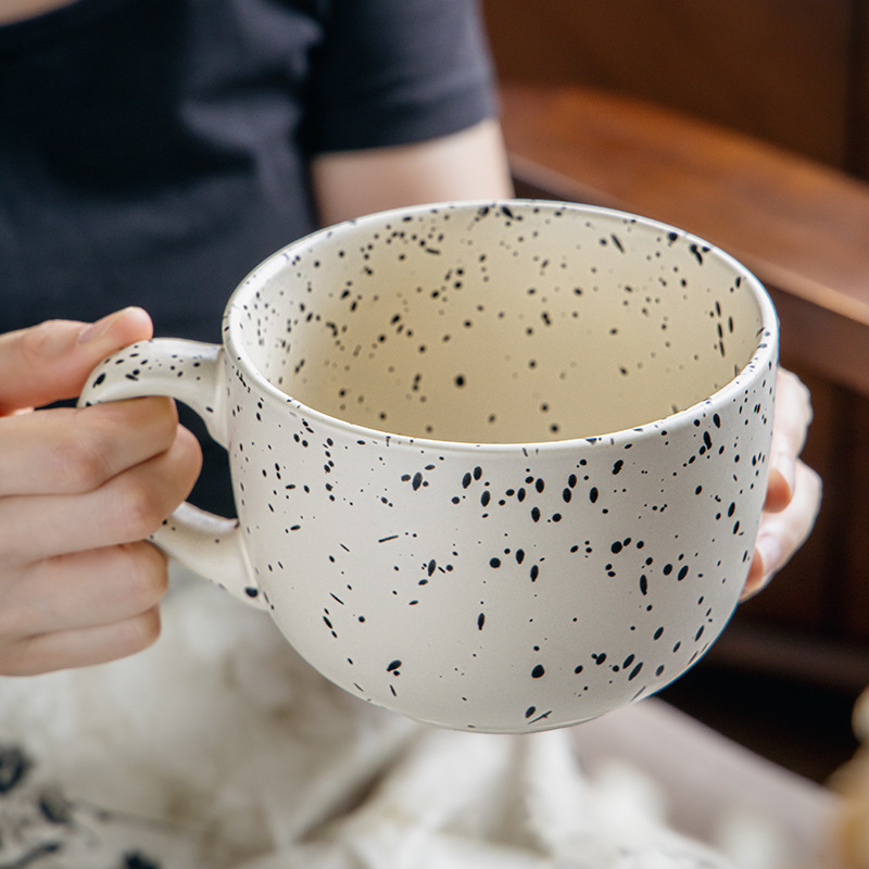 ins泼墨燕麦杯酸奶早餐杯大汤杯可微波炉陶瓷麦片杯碗跨境出口|undefined
