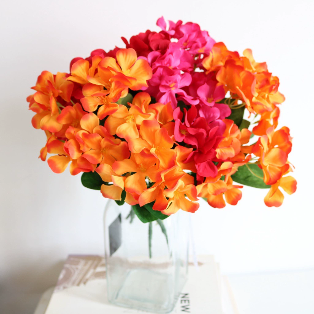 Имитационный жасмин/ begonia? цветы? Не. Текст: Simulation Begonia flower hydrangea fake flower home living room soft furnishings design ornaments with flower arrangement