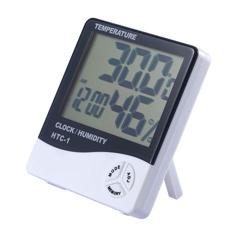 HTC-1/HTC-2 Humidity and Temperature Meter Home Alarm Clock Pet Room Thermometer Indoor Temperature Gauge