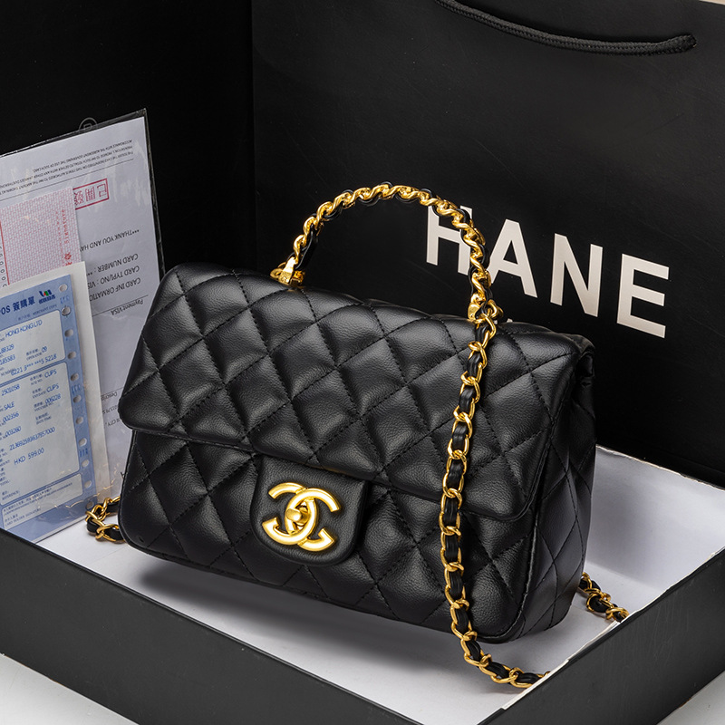 Bolso de mujer de cuero de mano de alta costura Chanel 2024 nueva cadena de moda bolso de hombro con bolsa de Linge