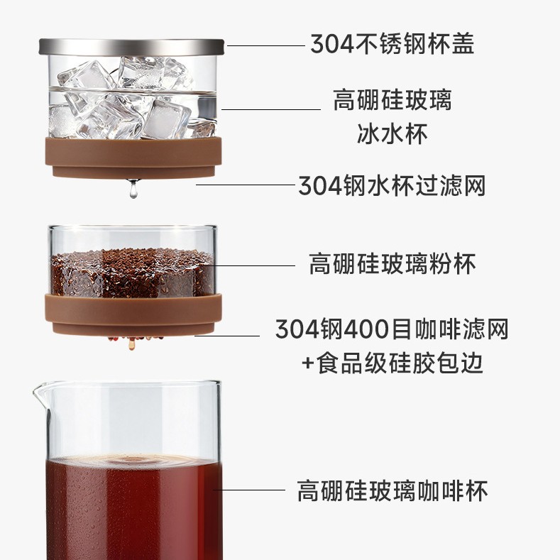 Cafetera de Goteo en Frío de Vidrio de Borosilicato Alto para Café