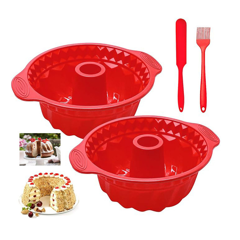 Molde de la torta de silicona traje de alta temperatura resistente para hornear pan en stock al por mayor molde de la torta de 10 pulgadas raspador transfronterizo para hornear image 9
