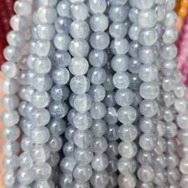 8mm全色玉碎水晶玻璃圆珠散珠串珠手工diy手链手串饰品配件材料