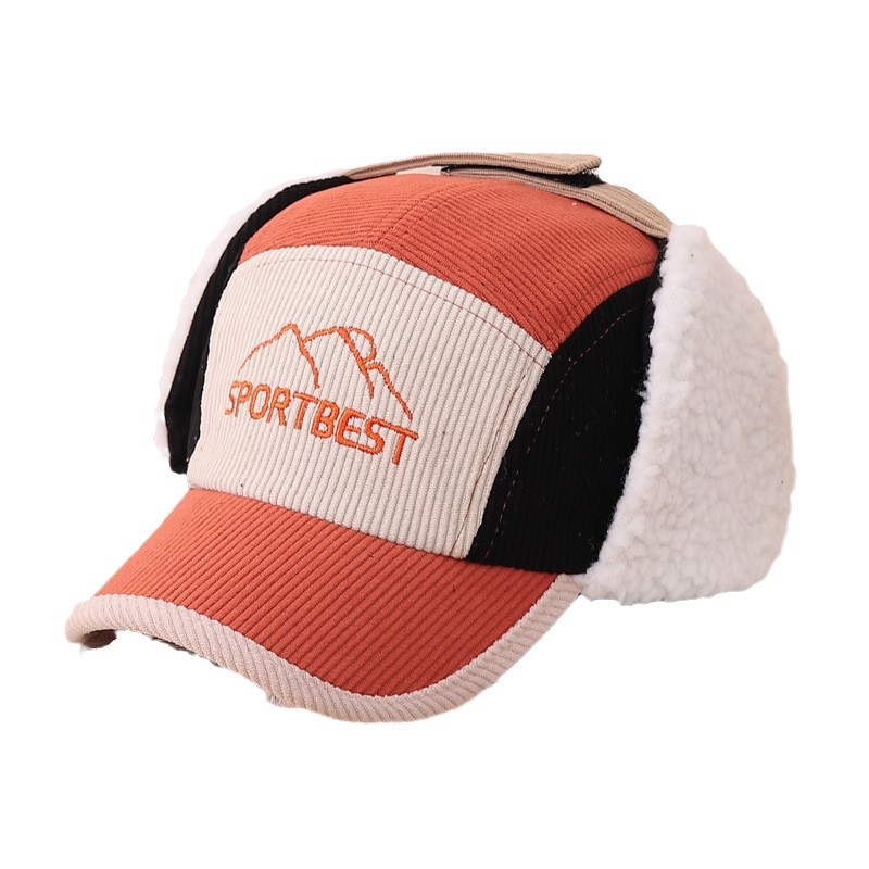 2024 invierno nuevo sombrero de béisbol de protección de oídos para niños montañistas gruesos calientes para niños rayos marea gorra
