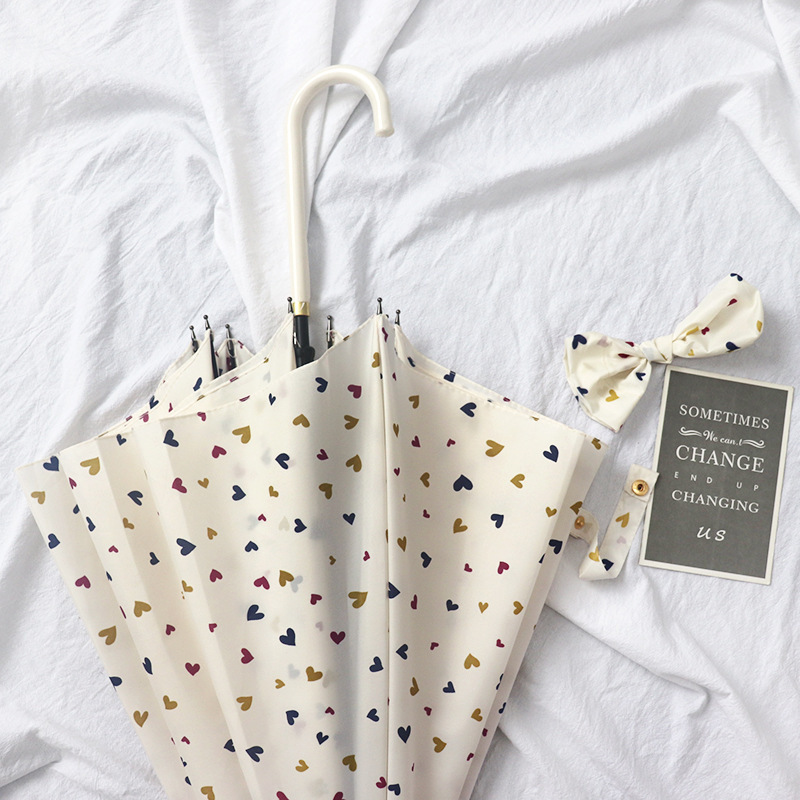 Women's Korean Style Fresh Style Simple Umbrella Women's Automatic Long Handle Curved Hook Student's Black Umbrella Striped Umbrella Women's Korean Style Fresh Style Simple Umbrella Women's Automatic Long Handle Curved Hook Student's Black Umbrella Striped Umbrella