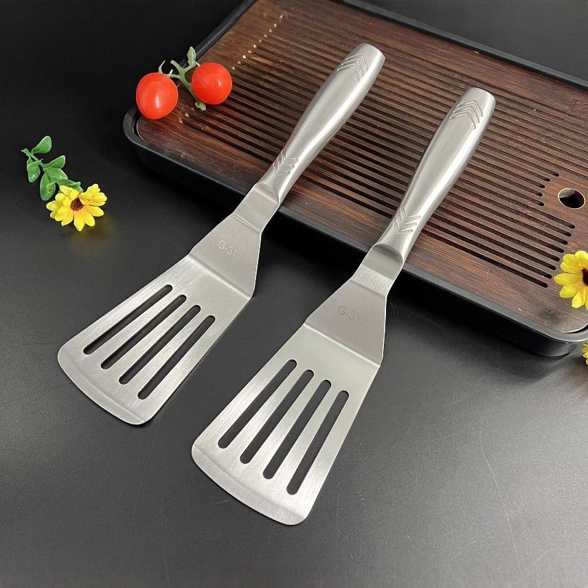 Espátula de Acero Inoxidable 420 para Pizza y Plancha Teppanyaki