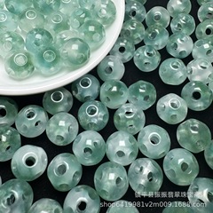 アイスフローティングブルーフラワー 13 ミリメートル中空パスサッカートライウェイルースビーズ卸売翡翠 DIY ブレスレットイヤリング翡翠アクセサリー