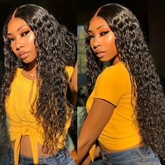 亞馬遜外貿假髮 歐美時尚小卷捲髮假髮 非洲熱銷前蕾絲全頭套