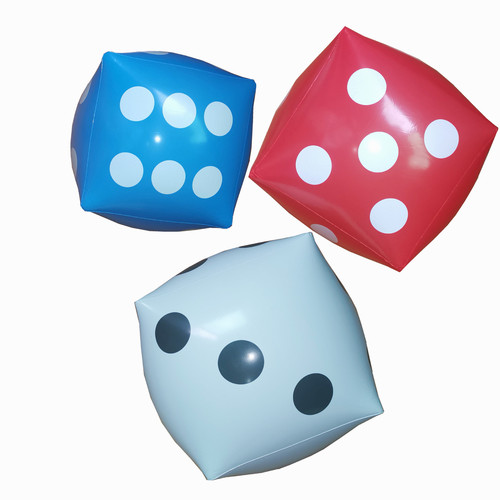 PVC inflatable dice fun stress relief inflatable large sieve bar KTV point toy children's game dice props 