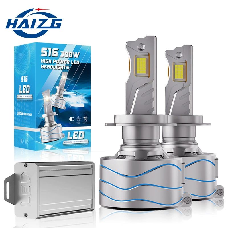 HAIZG новый S16 автомобиль светодиодные фары 300W высокая мощность H7 H11 H4 дальний и ближний свет светодиодные фары