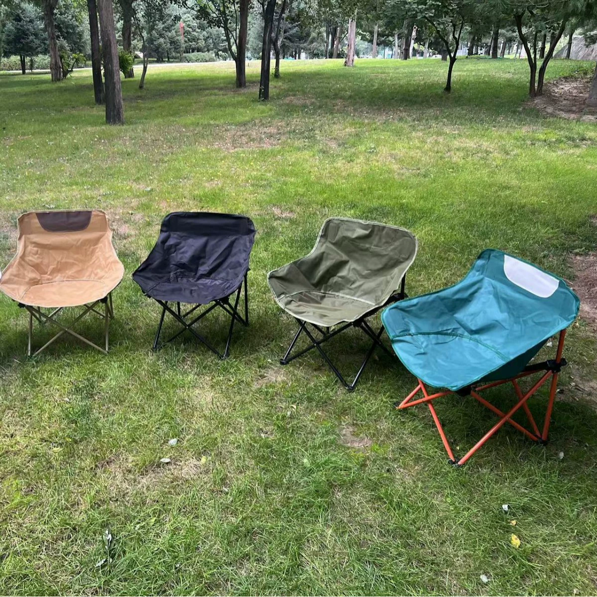 Складной Moon chair, портативное походное кресло с высокой спинкой, регулируется 2/3 шага, варианты с мягкой обивкой и каркасом