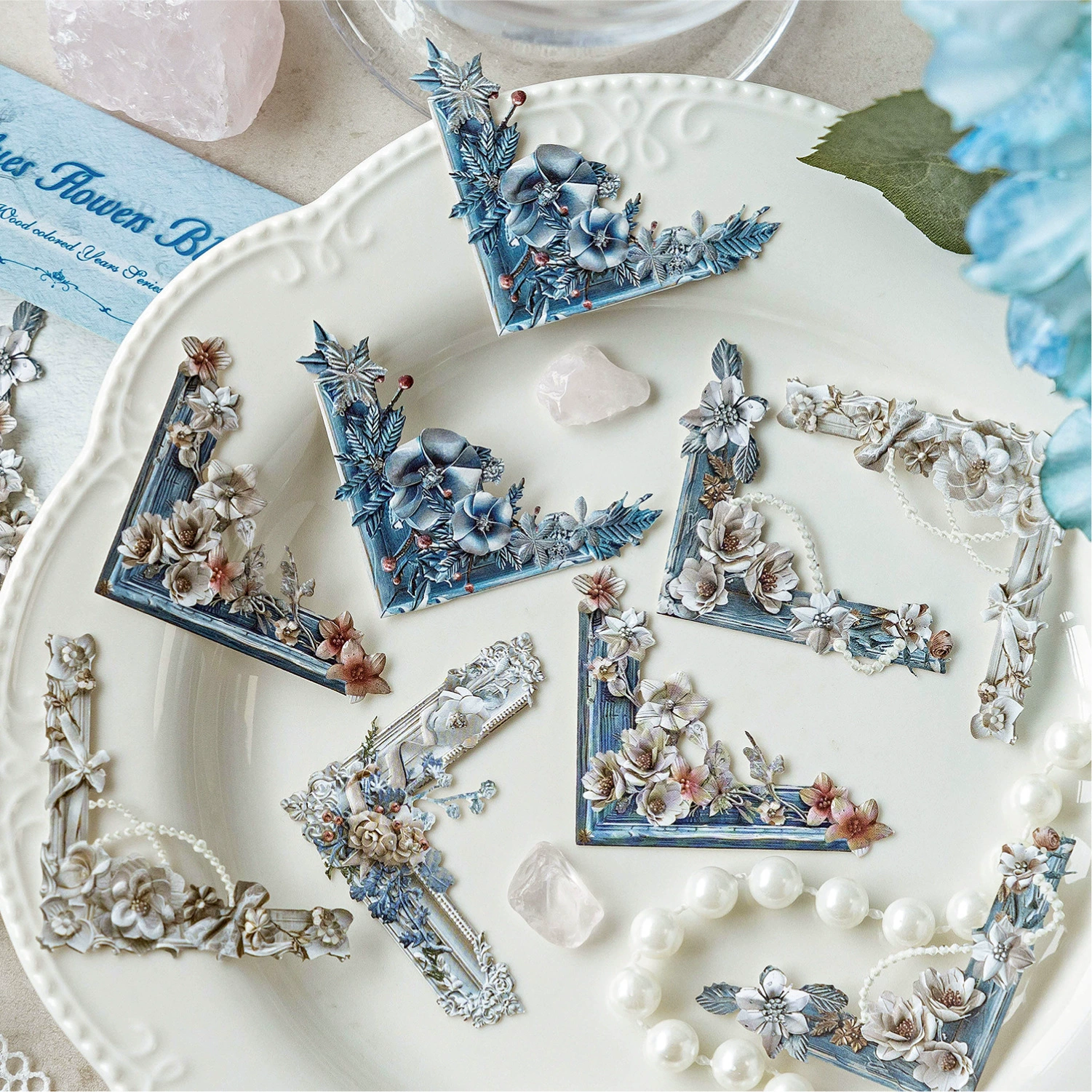 Mo mu цвет года серии боковой наклейки с полыми рельефными ручными счетами