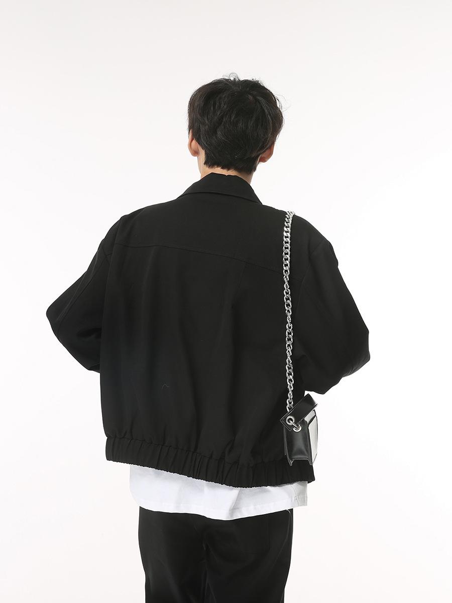 Mtlclothes ropa de Hombre | 2023 otoño nuevo retro simple Chaqueta corta chaqueta Pantalones rectos traje