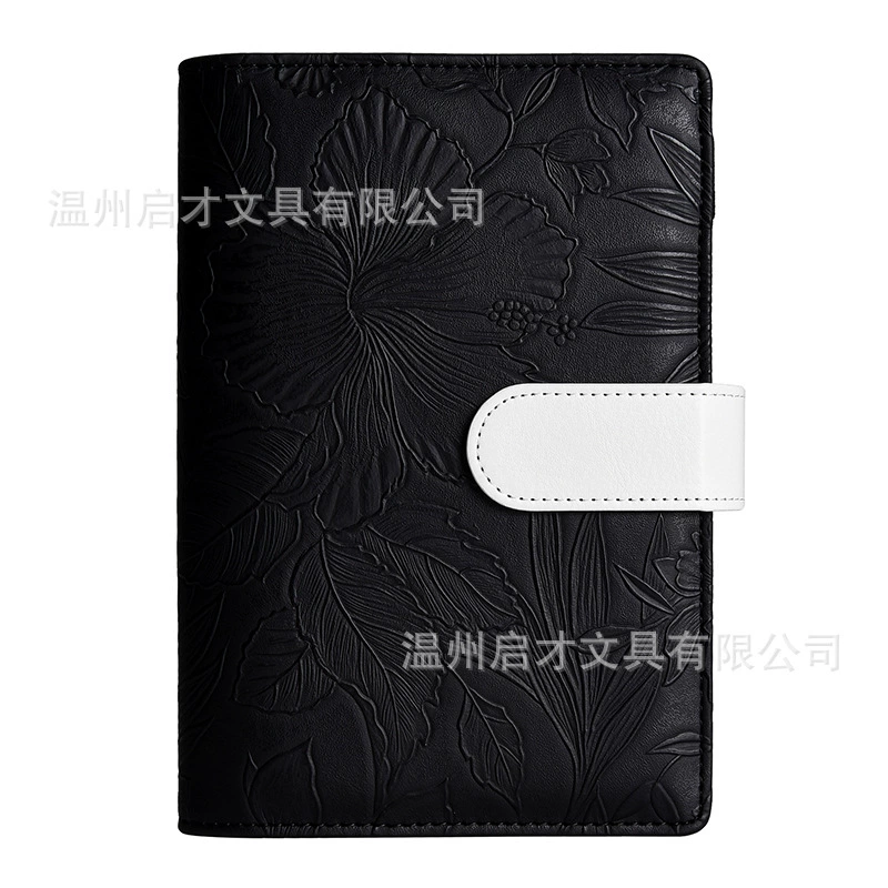 профили embossed macaron binder A6 notebook customized leather shell binder cash budget planning book
