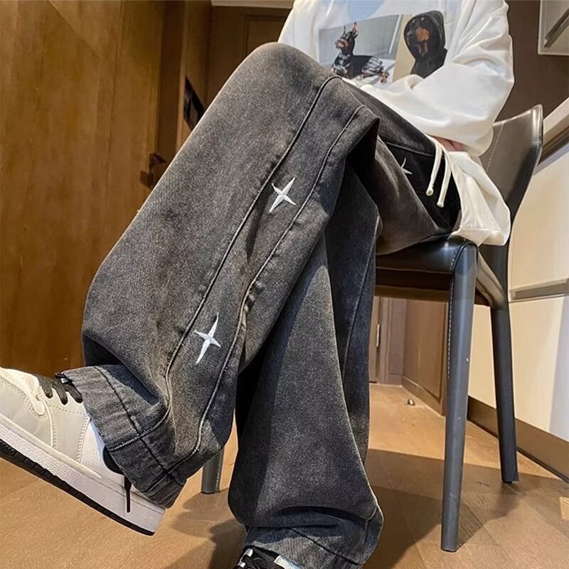 2026 New Men's Jeans Summer Thin Loose Vintage Wide-Leg Pants High Street Cool Dad Style Long Pants
