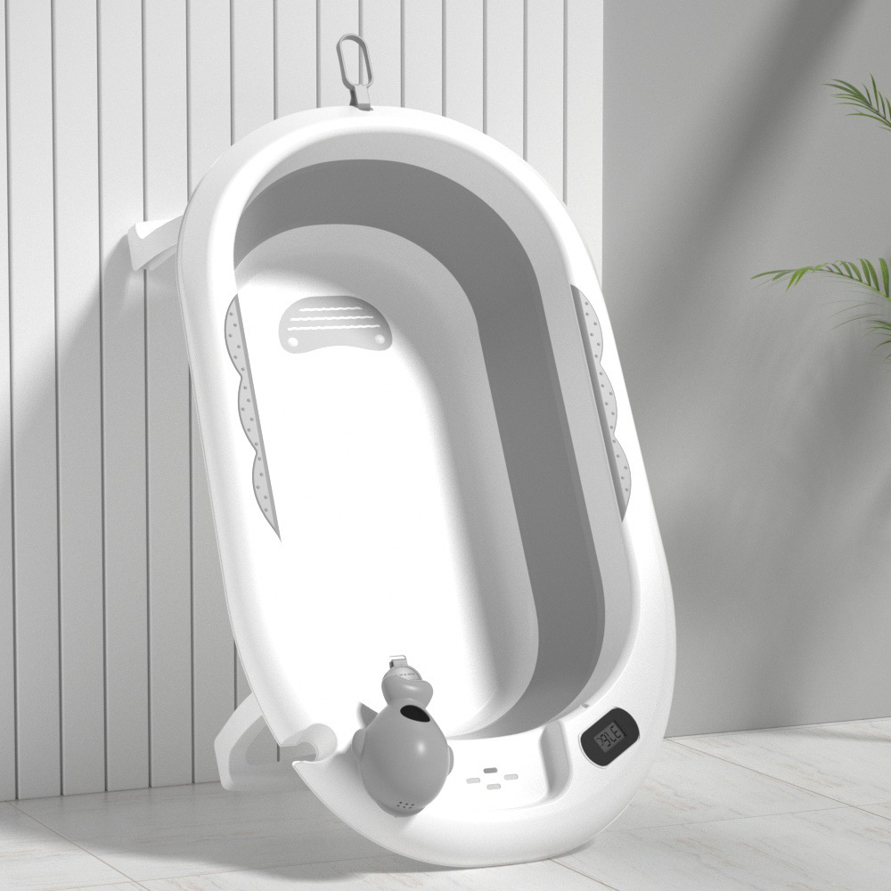 Hanbei bebé bañera bebé plegable bebé sentado y acostado grande niños del hogar recién nacido suministros para niños