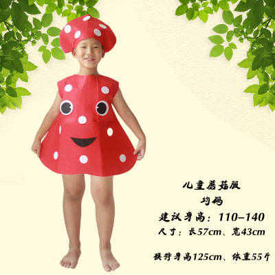 Día del niño adulto ropa para niños modelado de frutas y verduras protección del medio ambiente desfile de moda ropa de rendimiento de etapa padre-hijo